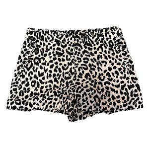 NWT J Crew High Waist Black & White Leopard Print Linen Shorts